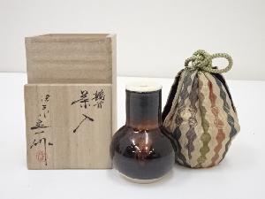 京焼　桶谷定一造　鶴首茶入（共箱）　□z